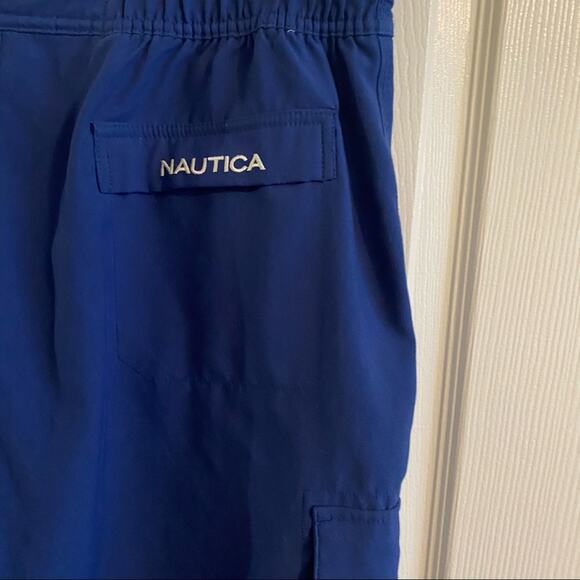 Nautica Men’s Blue Board Shorts Swim Trunks Size Large Interior Brief & Pockets - Picture 5 of 7
